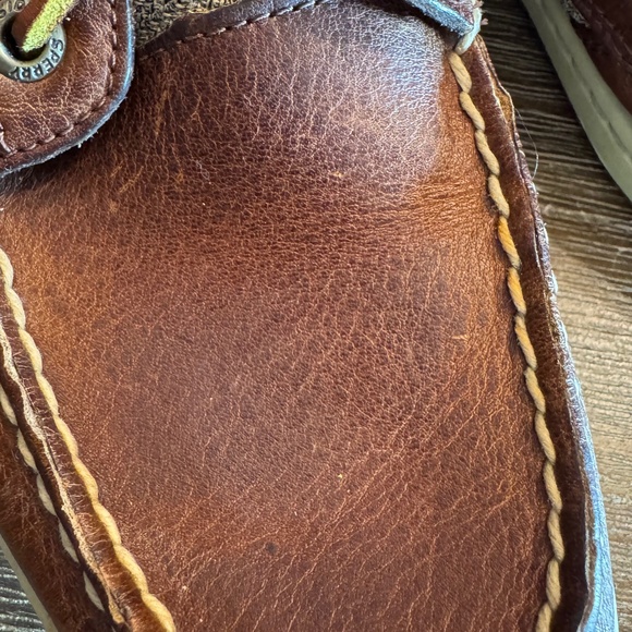 ⛵Sperry Top-Sider A/O 2-Eye Boat Shoes | Brown Leather & Knit Fabric  Women’s 8M - Picture 9 of 14